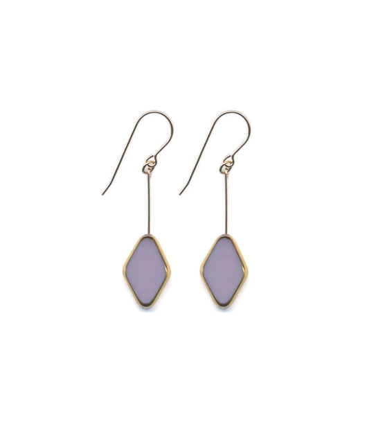 Ronni Kappos Diamond Earrings Lilac
